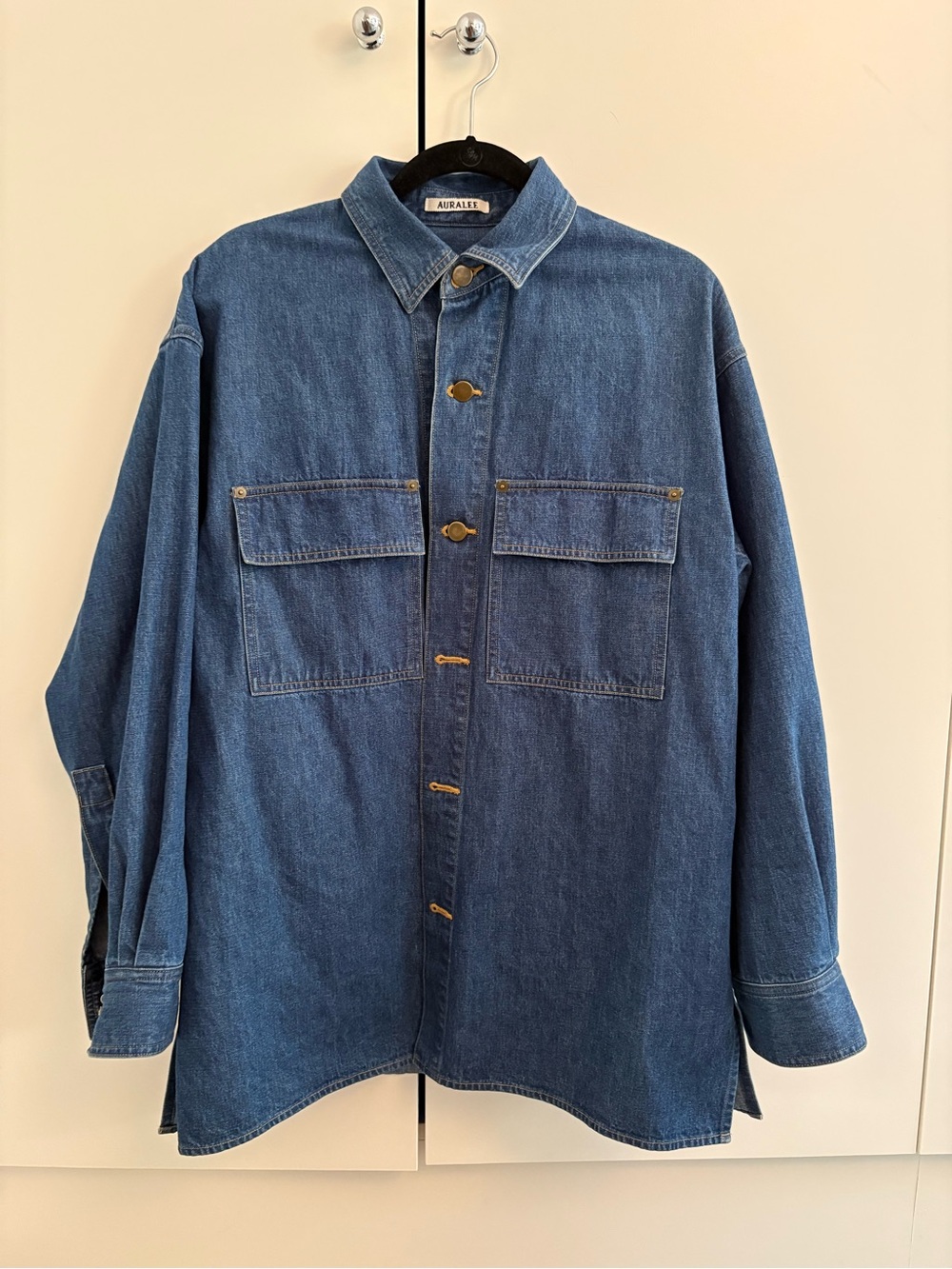 Auralee Dark Blue Denim selvedge shirt